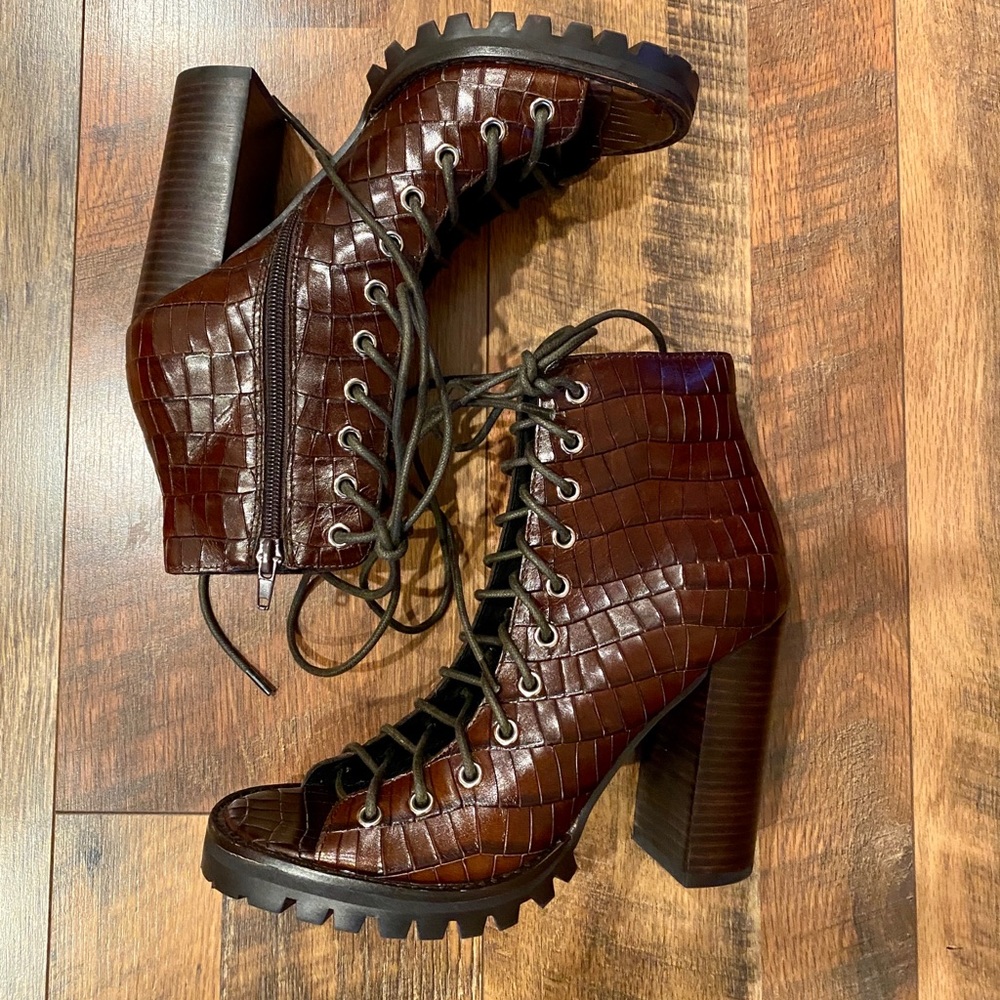 FREE PEOPLE Jeffrey Campbell Palermo Lace Up Heels - Picture 3 of 12